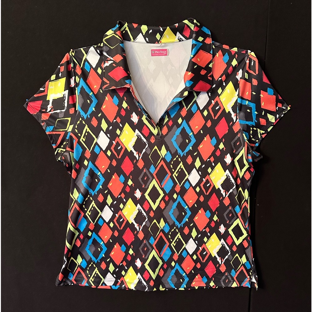 Pro Tour, XL Ladies, Multi-Color, Short Sleeve, Golf Shirt